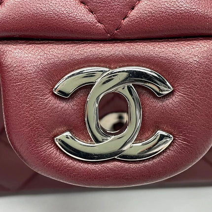 Chanel Classic Flap Rectangular Mini Burgundy Lambskin Silver HW, 2019