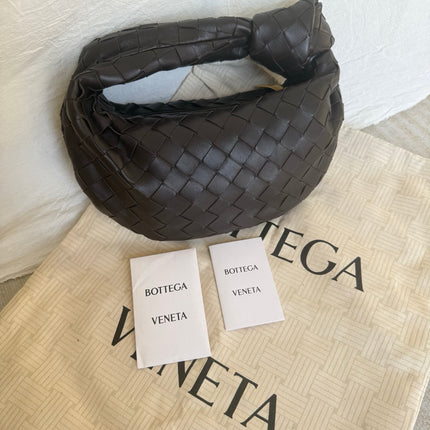 Bottega Veneta Jodie Mini Dark Chocolate Brown Leather-Luxbags
