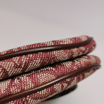 Dior Saddle Vintage Medium Red Burgundy Monogram Oblique Shoulder Bag 2002