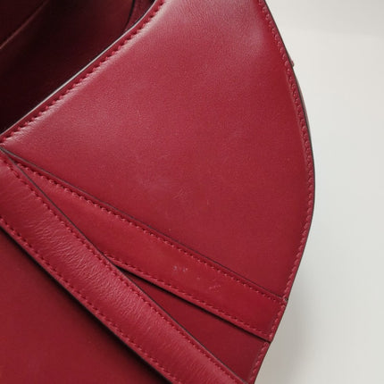 Sold Dior Saddle Shoulder Bag Medium Red Smooth Leather Gold Hardware