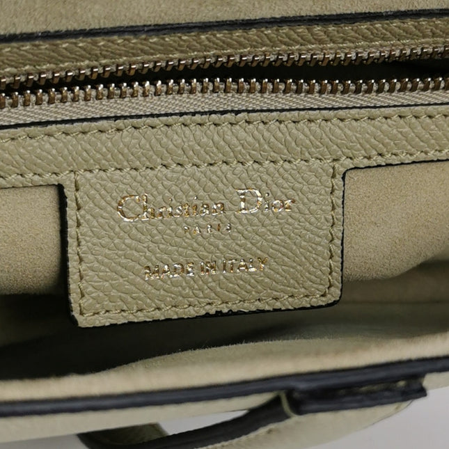 Dior Saddle Medium 2022 Mint Green Grained Leather Handbag with Leather Strap