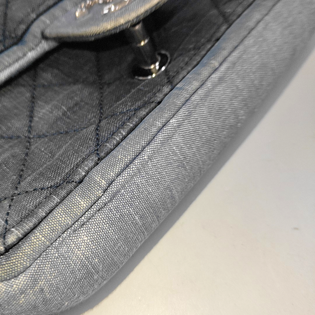 Chanel Classic Flap Mini Denim Blue Silver Hardware 2014-15