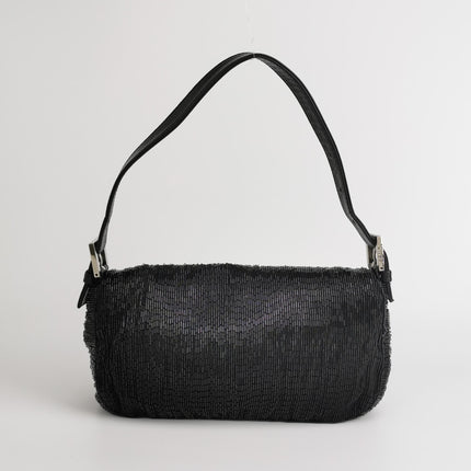 Fendi Baguette Black Glittering Waterfall Beads Shoulder Bag