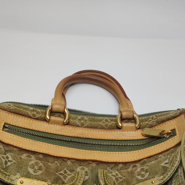 Louis Vuitton Green Denim Neo Speedy Boston Bag