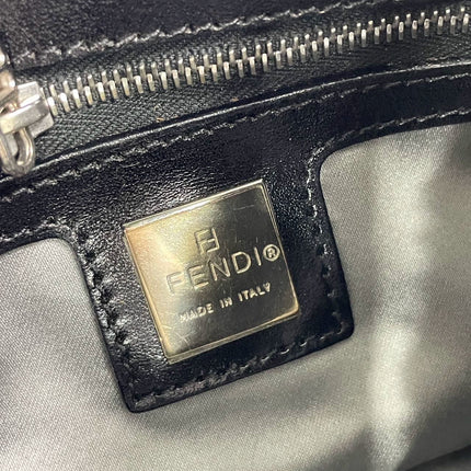 Fendi Mamma Baguette Black Faux Fur Shoulder Bag