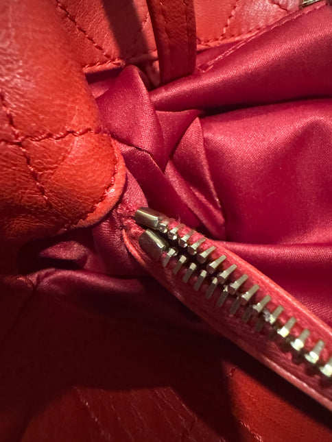 Chanel Shopping Tote Red Lambskin Leather Gold Hardware 2013-14