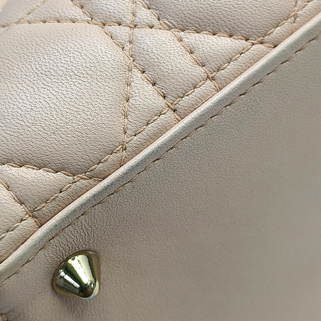 Lady Dior Medium Light Pink Lambskin Leather Gold Hardware