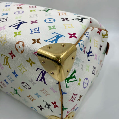 Louis Vuitton x Takashi Murakami Speedy 30 Lock White Multicolor