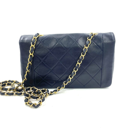 Chanel Diana CC Flap Bag Small Vintage Black Lambskin Leather with 24k Gold HW, 1989-1991