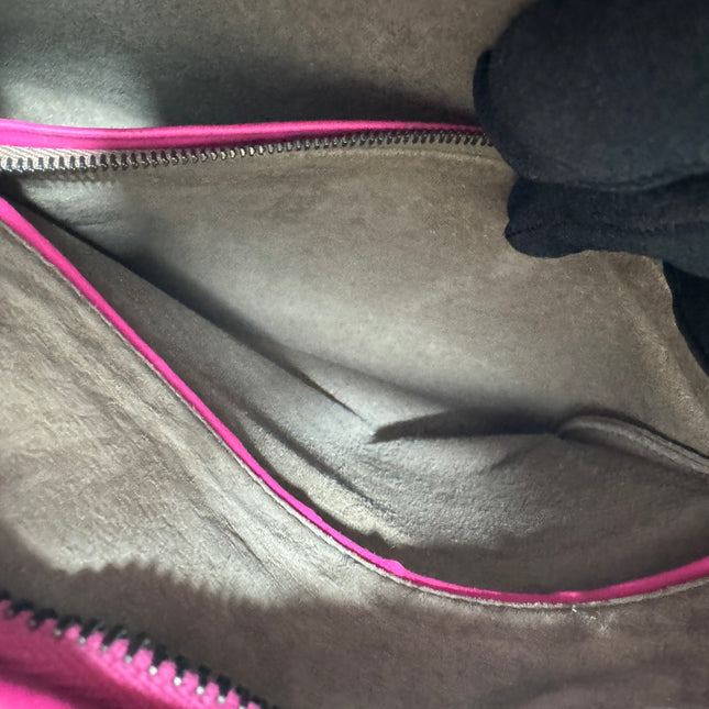 Bottega Veneta Veneta Hobo Medium Fuchsia Intrecciato Leather Bag 40cm