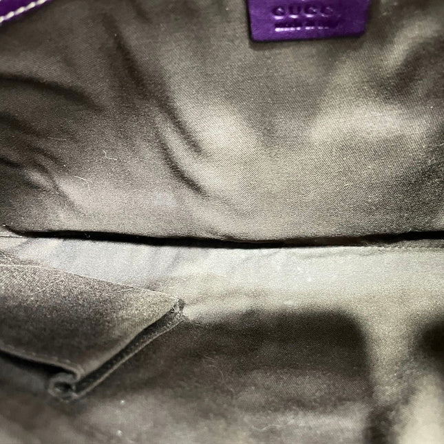 Gucci Jackie Vintage Large Purple Suede Leather Ringlets Decoration