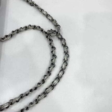 Chanel Ice Cube Chocolate Bar Classic Flap Metallic Silver PVC with Leather