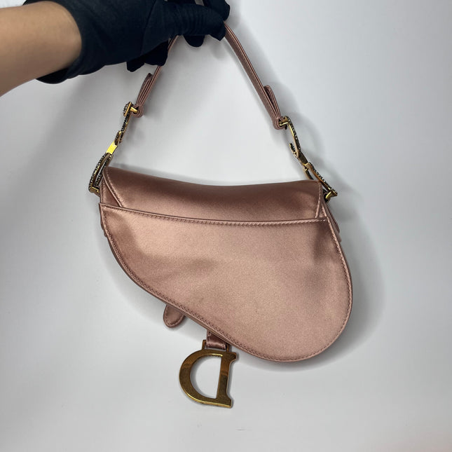 Sold Dior Saddle Mini Silk Pink with crystals l