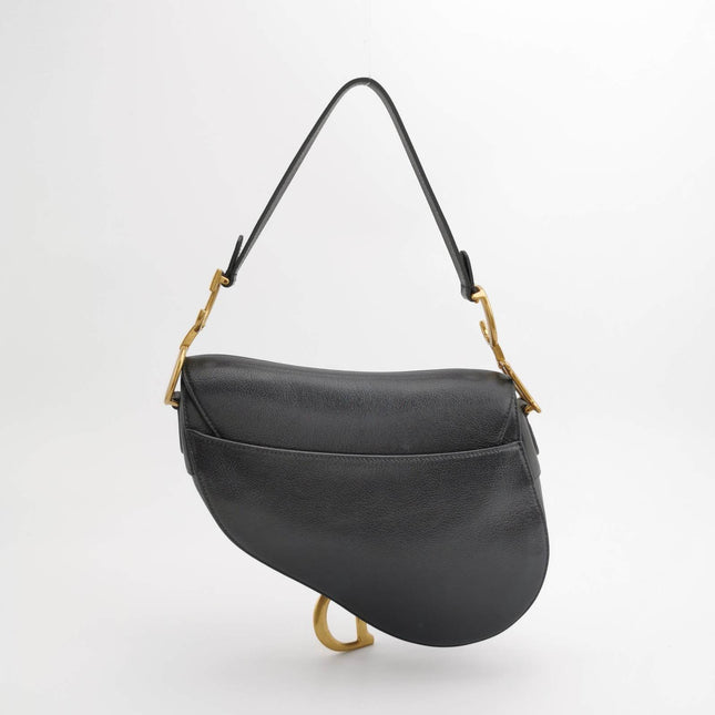Sold Dior Saddle 2020 Medium Lambskin Leather Bag Black