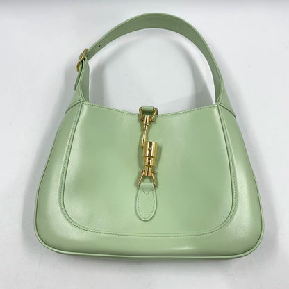 Gucci Jackie 1961 Light Green Leather Bag Small with Adjustable Strap