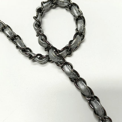 Chanel Ice Cube Chocolate Bar Classic Flap Metallic Silver PVC with Leather