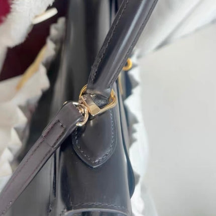 Hermes Kelly 32 Sellier Dark Chocolate Brown Box Leather Gold Hardware 1988