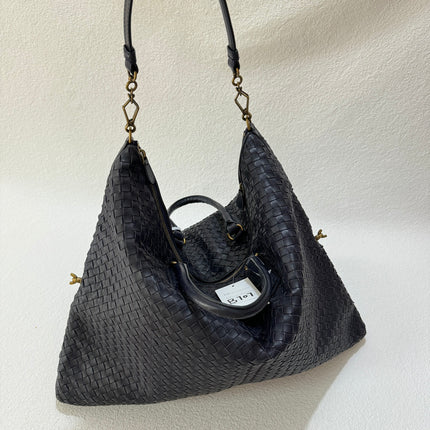 Bottega Veneta Maxi Convertible Tote Bag Hobo Dark Navy Leather Two-way Carry 50cm