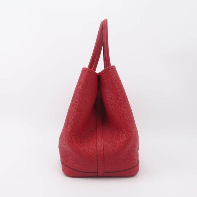 Hermes Garden Party 36 Red Calfskin Leather Handbag 2015