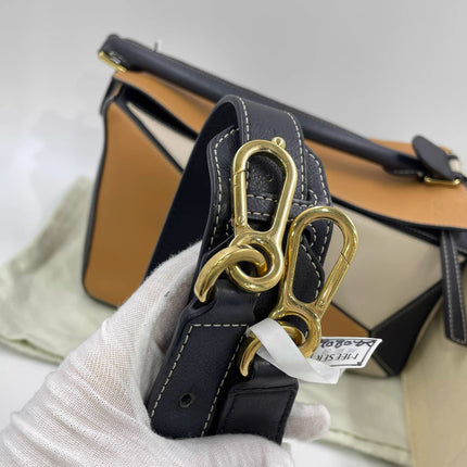 Loewe Puzzle Medium Tricolor Black Yellow Calfskin leather bag