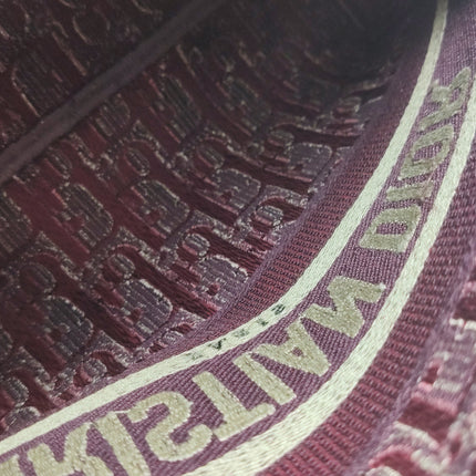 Christian Dior Velvet Oblique Cosmetic Pouch Burgundy
