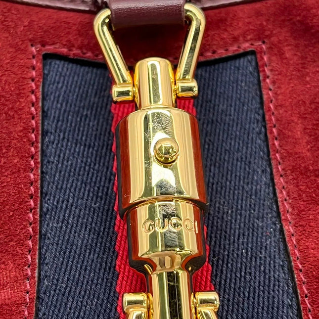 Gucci Jackie 1961 Small Burgundy Suede and Leather Bag