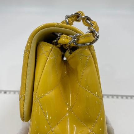 Chanel Classic Flap Mini Square Yellow Patent Lambskin Crossbody Bag 2014