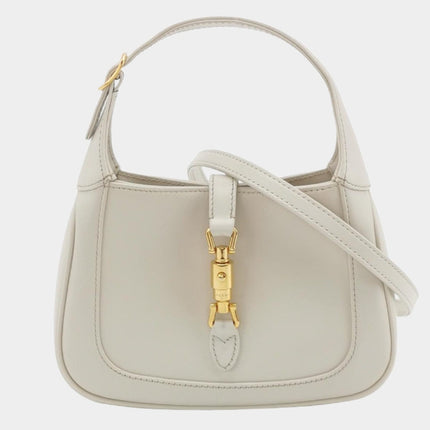 Gucci Jackie 1961 Mini Leather Bag with Adjustable Strap Size White-Luxbags