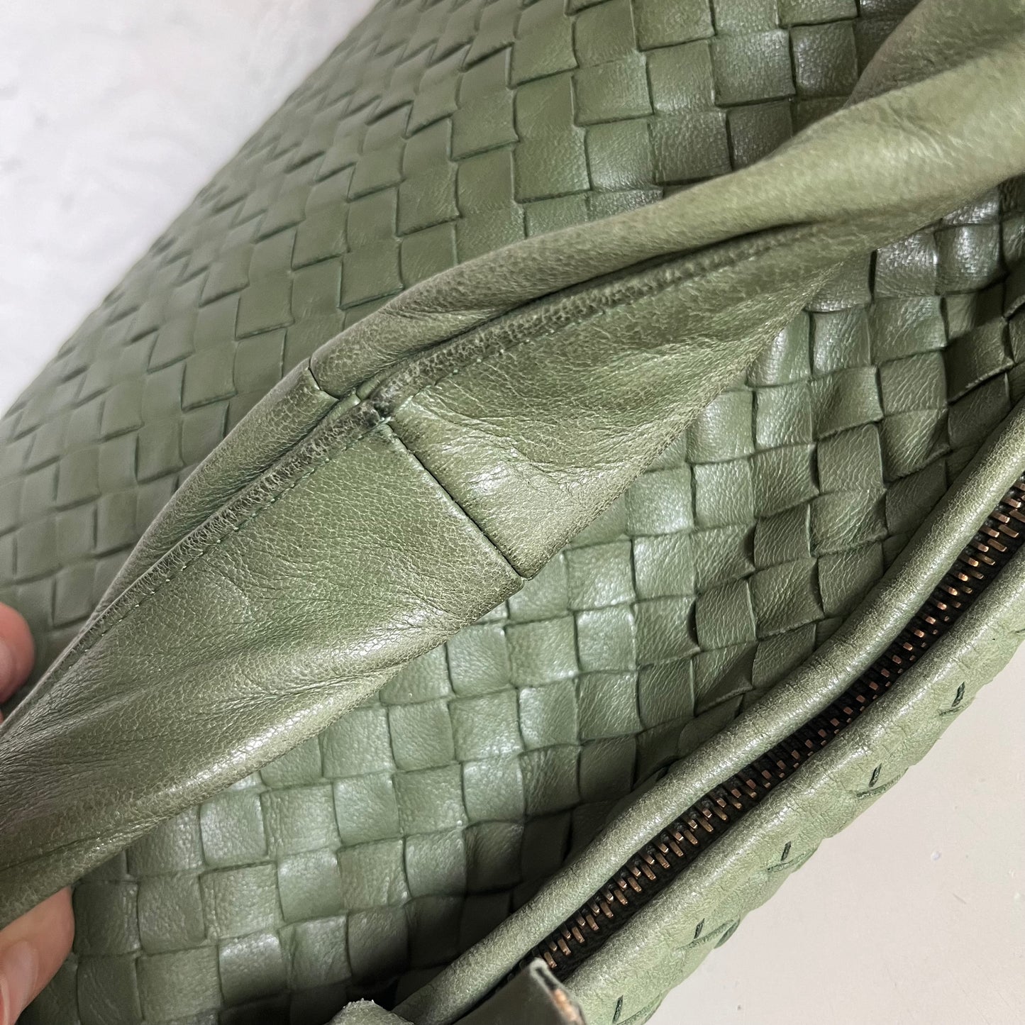 Sold Bottega Veneta Veneta Hobo Large Dark Green 45cm Lambskin Leather