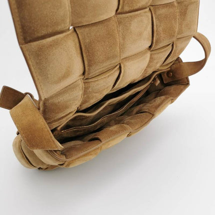 Bottega Veneta Padded Cassette Suede Leather Light Brown Beige