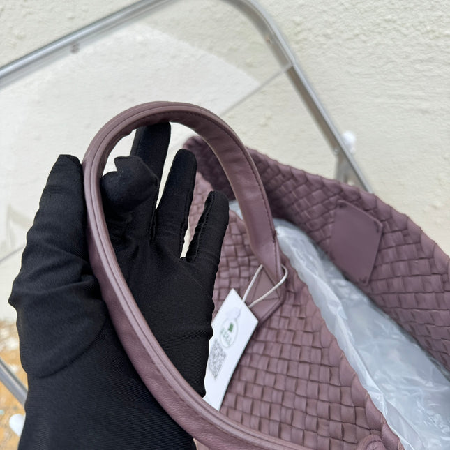 Sold Bottega Veneta Cabat Large Intreccio Leather Tote Bag Dark Lavender Purple 40-43cm