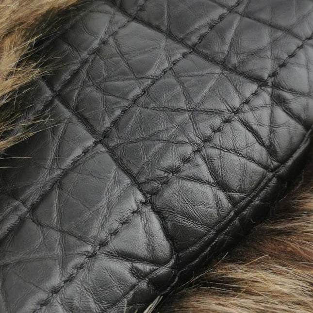 Sold Chanel Black Calfskin Fur Mademoiselle Lock 2way Tote, 2010