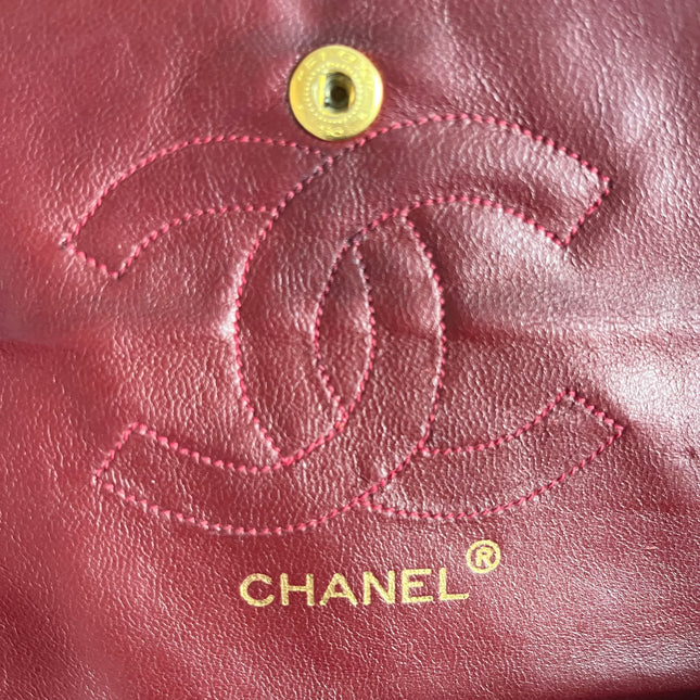 Chanel Classic Flap Medium Vintage Black Lambskin Leather with 24k Gold Hardware