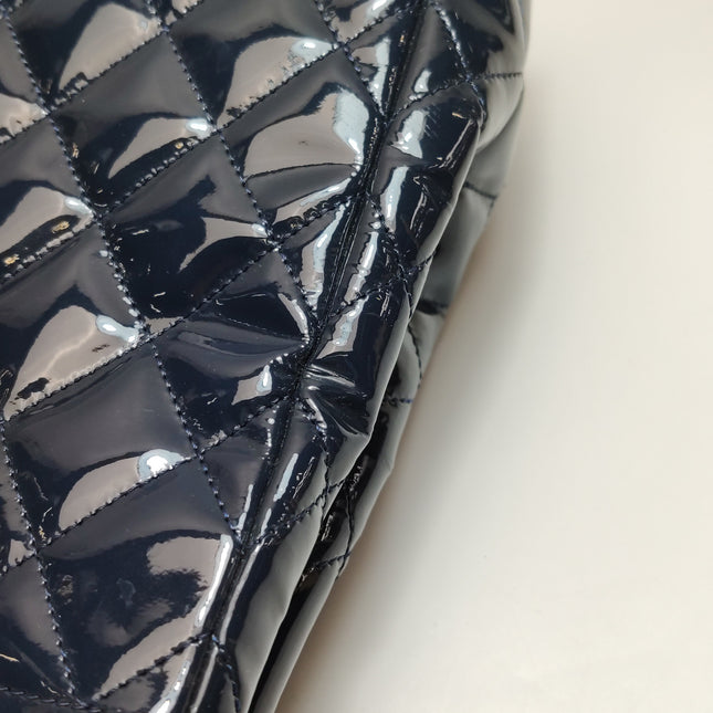 Chanel Coco Shine Small Tote Black Quilted Patent Leather Silver Hardware 2014-15