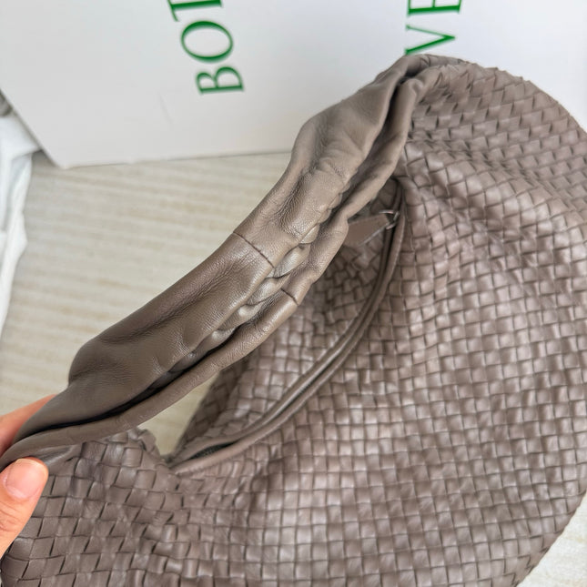 Bottega Veneta Belly Hobo Intreccio Leather Grey Large 50cm