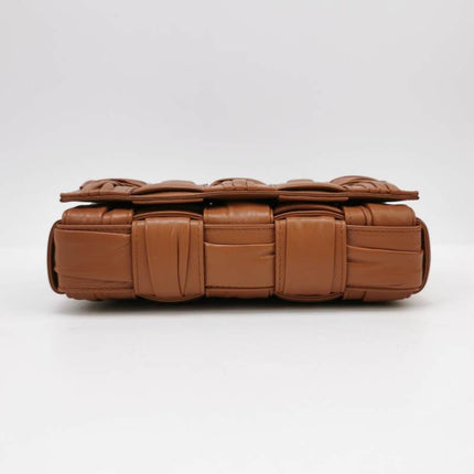 Bottega Veneta Brick Cassette Small Tan Brown Leather Crossbody Bag