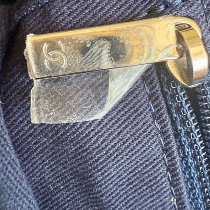 Chanel Deauville Tote Medium Navy Denim Top Handle