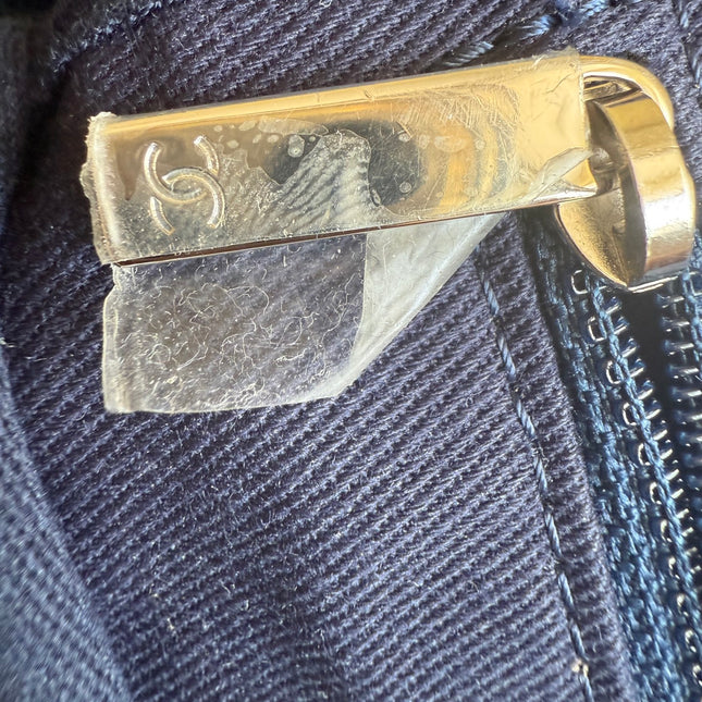 Chanel Deauville Tote Medium Navy Denim Top Handle