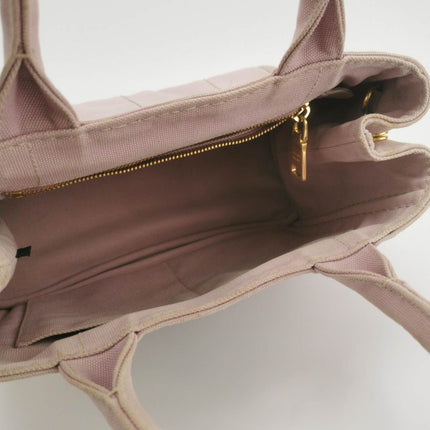 Sold Prada Canape Canvas Tote Small Pink Top Handle Bag with Strap