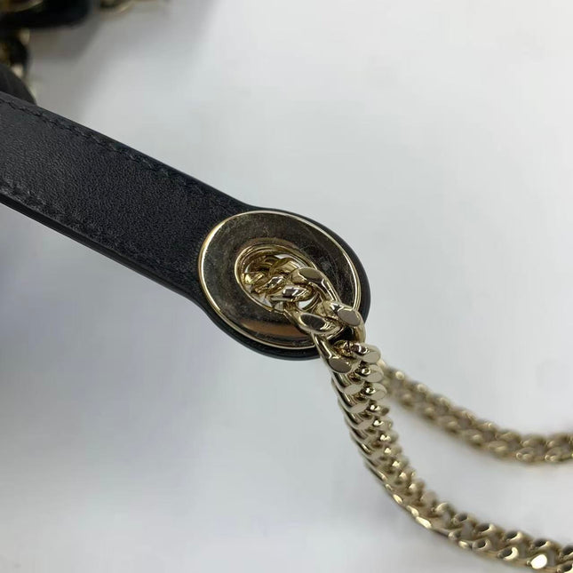 Lady Dior Mini Black Calfskin Leather with Multicolor Crystals Gold Hardware