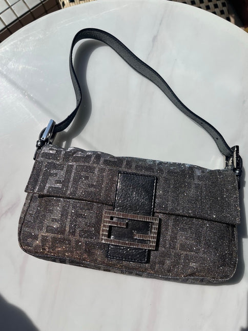 Sold Fendi Baguette Glitter Zucca Print Shoulder bag