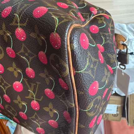 Sac bandoulière Louis Vuitton x Takashi Murakami Speedy 25 Cerises en Monogram
