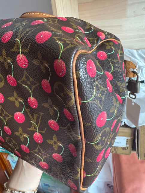 Sac bandoulière Louis Vuitton x Takashi Murakami Speedy 25 Cerises en Monogram