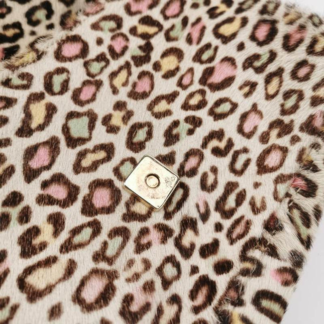 Sold Fendi Baguette Pony-hair Calfskin Leather in leopard print white and Pink