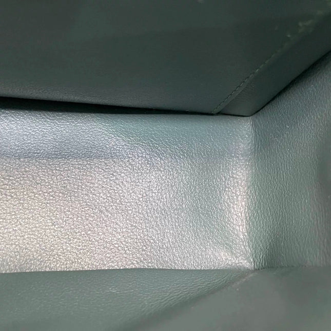 Chanel Classic Flap Mini Rectangular 2019 Green Lambskin Leather Silver Hardware