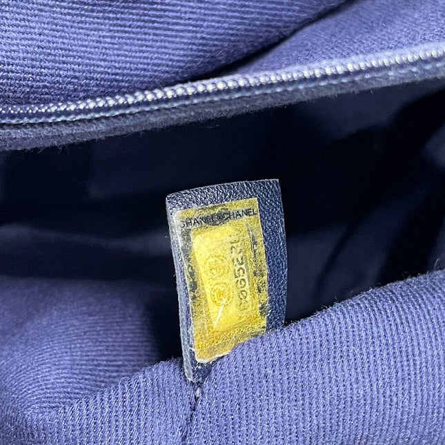 Chanel Deauville Tote Medium Navy Denim Top Handle