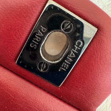 Chanel Classic Flap Burgundy Lambskin Leather Gunmetal Grey HW, 2011-2012