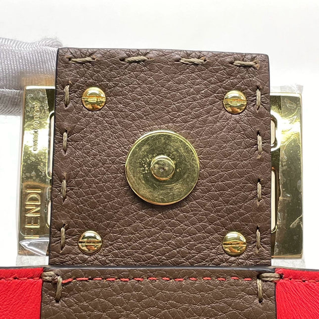 Fendi Baguette Selleria Calfskin Leather Crossbody Bag Large Brown