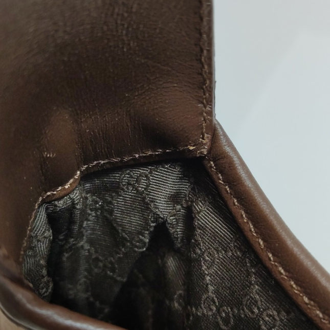 Sold Gucci Jackie Vintage Small Brown Leather and Fabric Silver Hardware