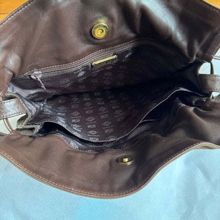 Loewe Flamenco Medium Brown Suede Leather Shoulder Bag 28cm